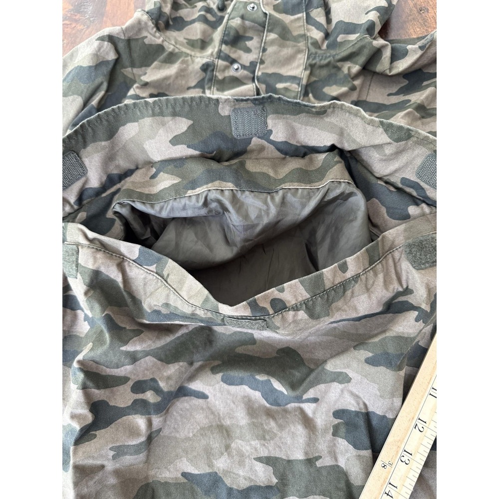 H&M Jacket Mens M Green Camo Hooded Anorak Pullover Canvas Lightweight Casual - Picture 4 of 8